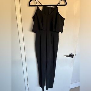 Black off shoulder jumpsuit